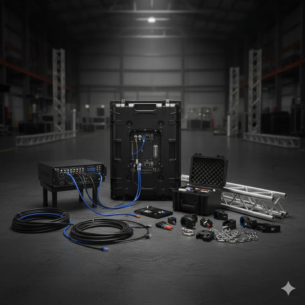 Quels accessoires indispensables pour une location LED ? (processeur, structure, câbles)