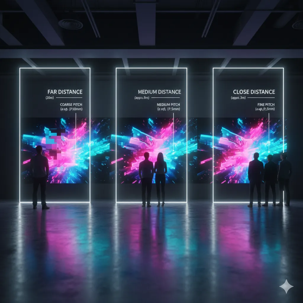 Quel pitch LED choisir selon la distance de visionnage ?