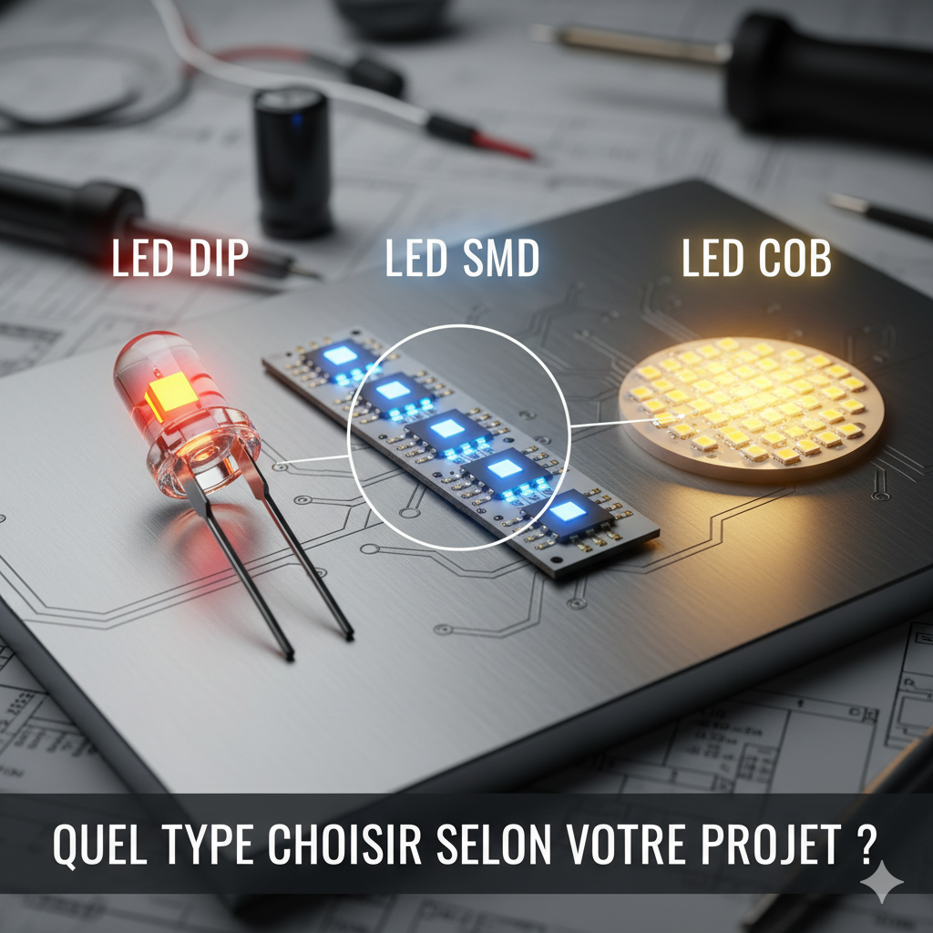 Différences entre LED DIP, SMD et COB : quel type choisir selon votre projet ?