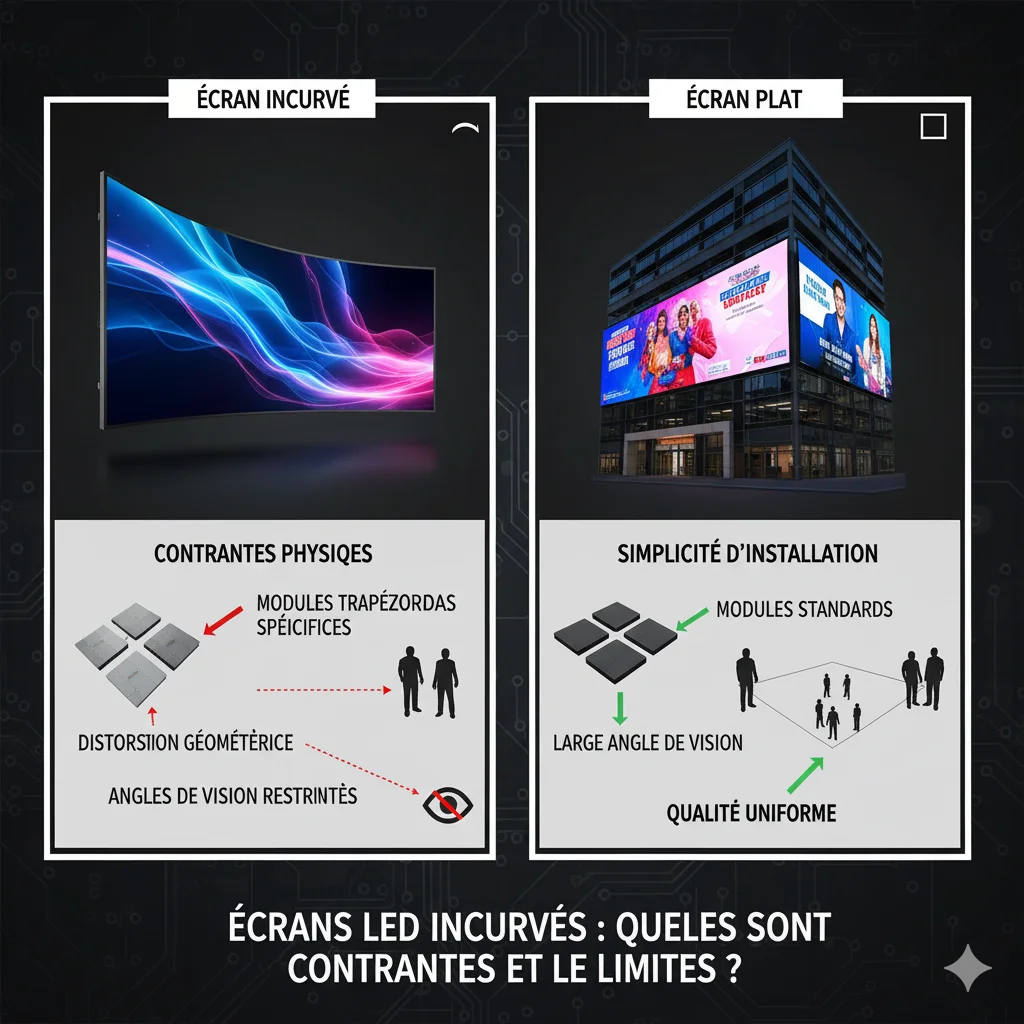 Écrans LED incurvés : quelles sont les contraintes et les limites ?