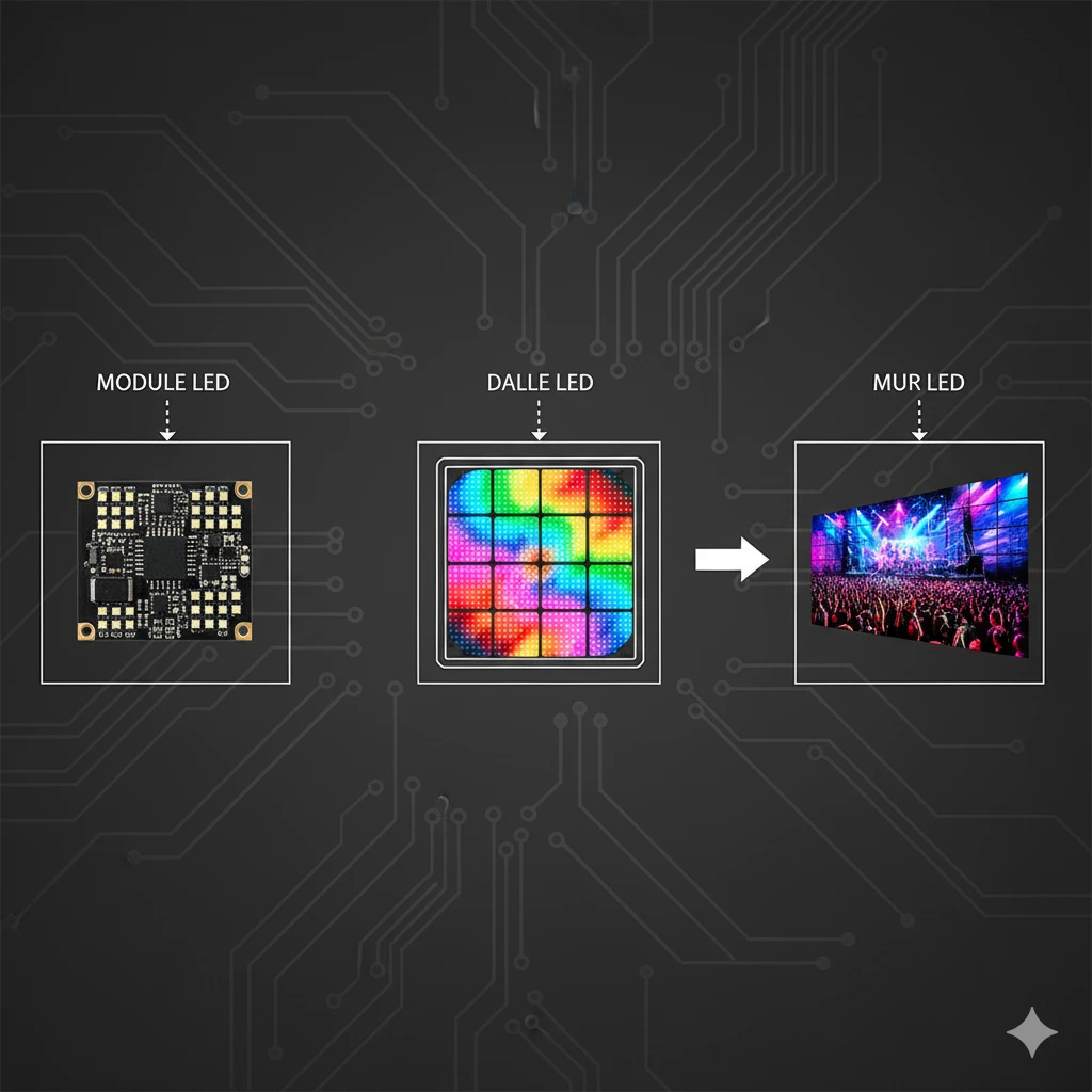 Différence entre dalle LED, panneau LED et module LED : explication simple