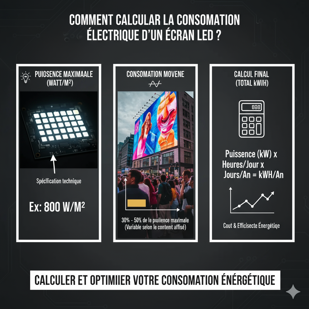 Comment calculer la consommation électrique d’un écran LED ?