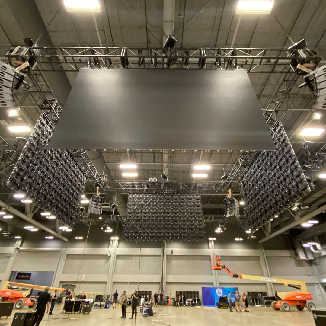 Installation d'écrans LED lors d'un événement